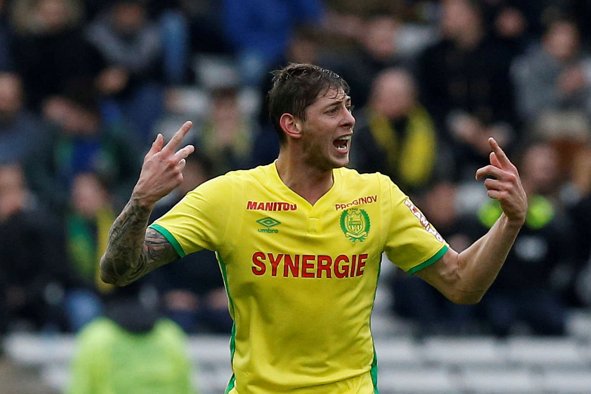 Nantes` Emiliano Sala in action in France Ligue 1 at La Beaujoire Stadium, Nantes, France on 18 March 2017. Photo: Reuters