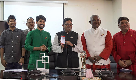 State minister for ICT division Zunaid Ahmed Palak launches mobile app for Robi-10 Minute School on Tuesday. Photo: BSS