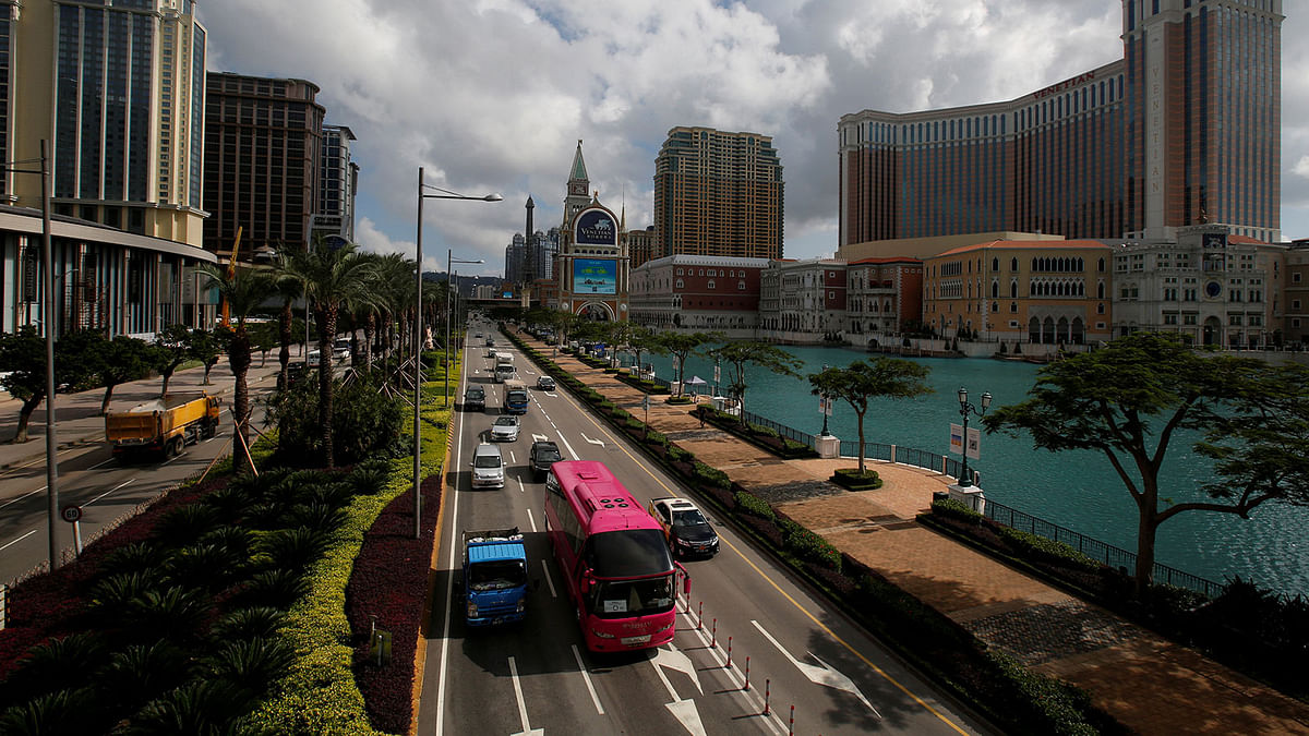 Traffic flows past gaming resorts at Cotai Strip in Macau, China on 15 May 2018. Photo: Reuters