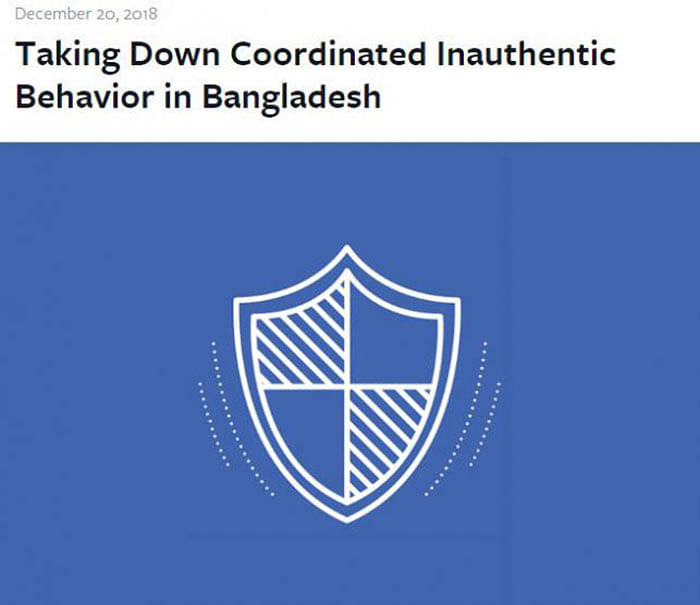 Facebook shuts down fake Bangladeshi pages, accounts. Photo: Screen-grab from Facebook Newsroom