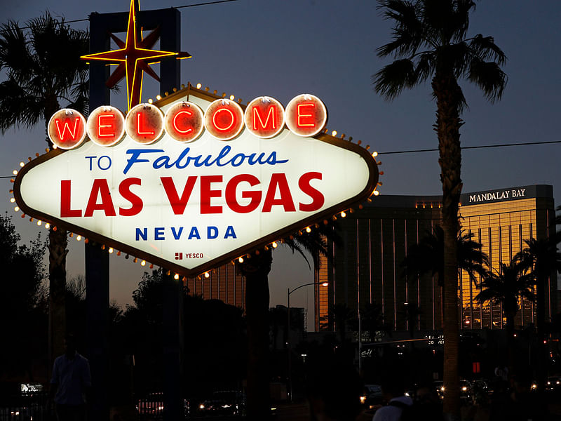 In this 21 September 2018, file photo, the Mandalay Bay hotel and casino reflects the last sunlight of the day along the Las Vegas Strip in Nevada. The hotel was the scene of the the worst mass shooting in modern US history. Photo: AP