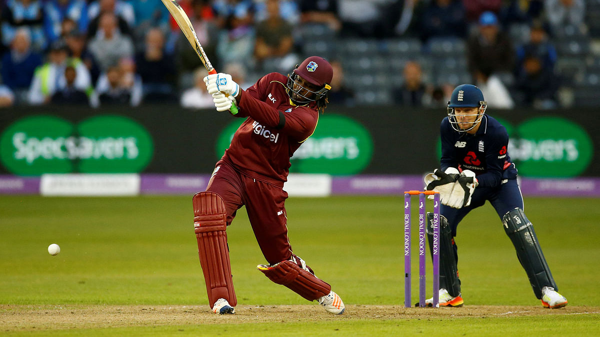 West Indies` Chris Gayle batting during an ODI against England on 24 Sept, 2017. Photo: Reuters
