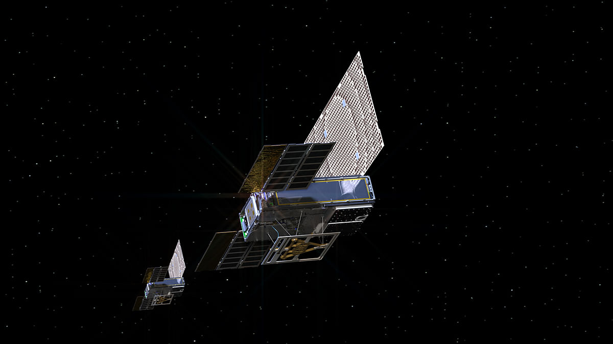 An artist`s rendering of the twin Mars Cube One (MarCO) spacecraft. Photo: Collected