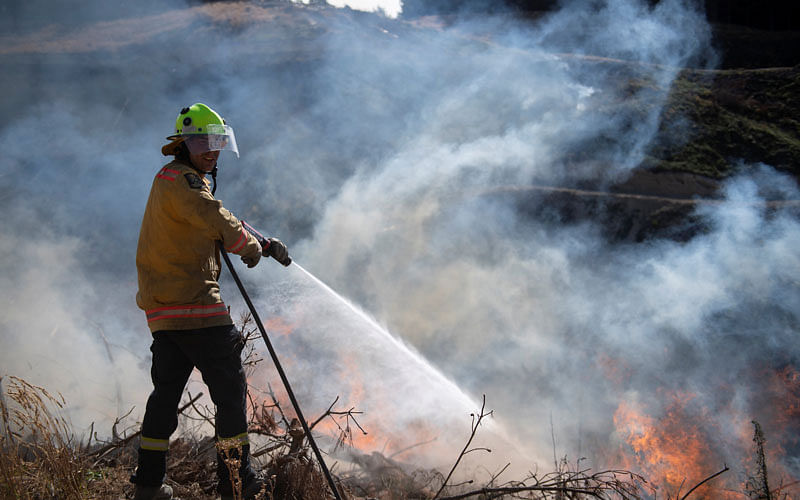New Zealand Defence Force fire fighters combat the Richmond fire near Nelson, South Island, New Zealand on 8 February. Photo: Reuters