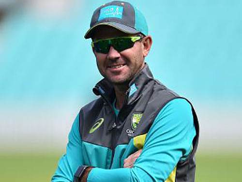Former Australia captain Ricky Ponting takes part in a practice session at the Oval cricket ground in London on 11 June, 2018 ahead of their one day international series against England. Photo: AFP