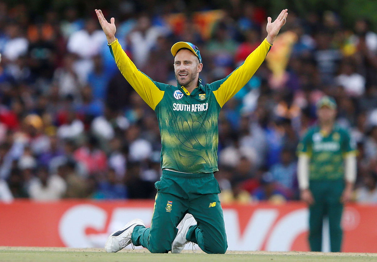 South Africa`s captain Faf du Plessis gestures during the Second One Day International against Sri Lanka at Dambulla, Sri Lanka on 1 August 2018. Reuters File Photo