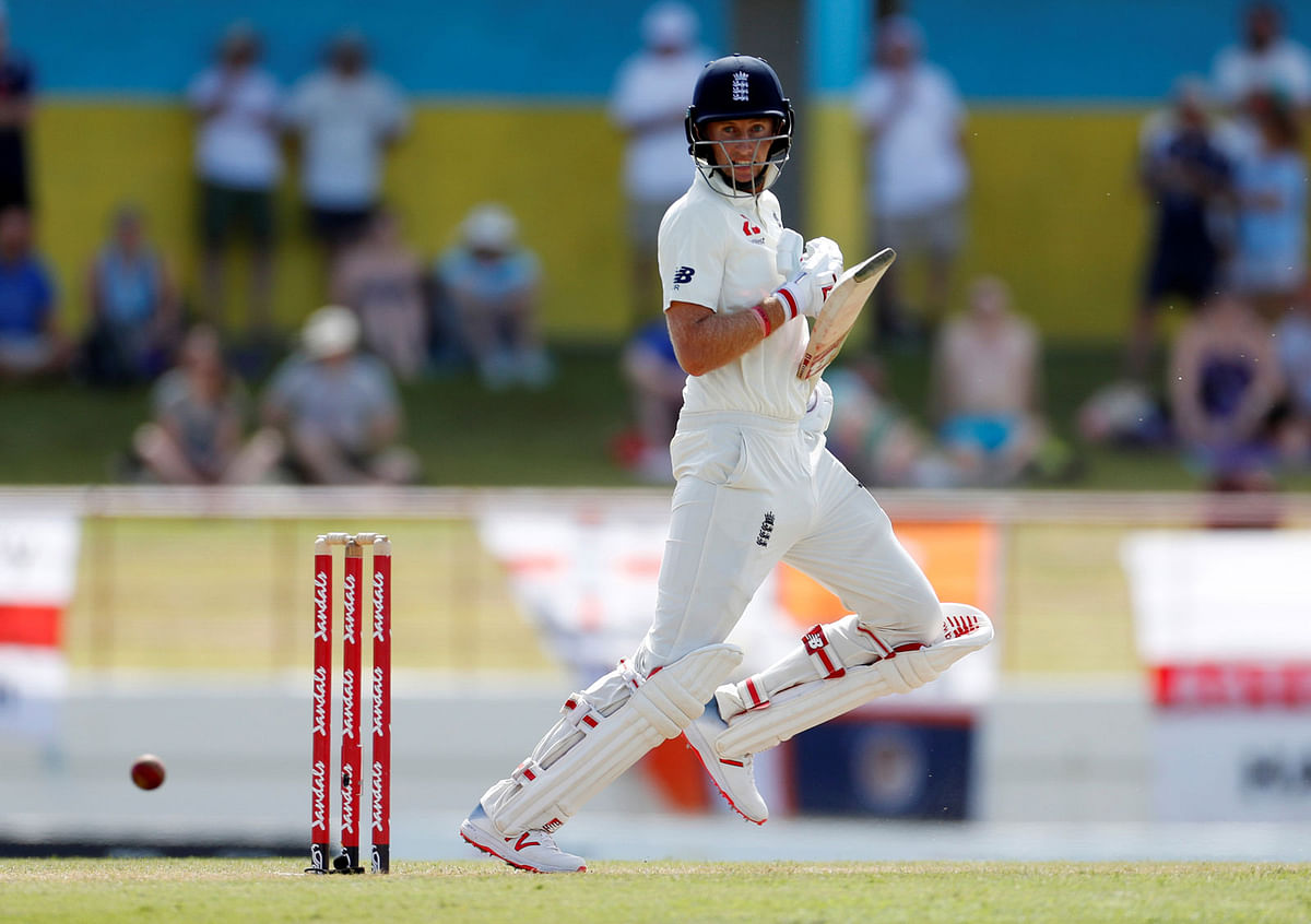 England`s Joe Root in action against West Indies in Third Test at Darren Sammy National Cricket Stadium, St Lucia on 12 February 2019. Photo: Reuters
