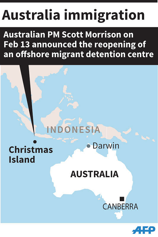 Map locating Australia`s Christmas Island where the Australian PM announced Wednesday the reopening of an immigration detention centre. Photo: AFP