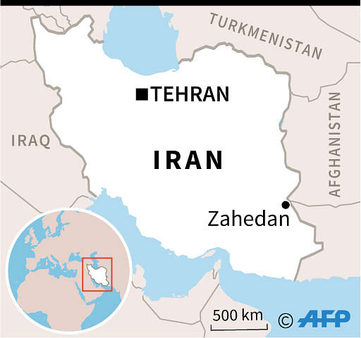 Map or Iran locating the city of Zahedan. Photo: AFP