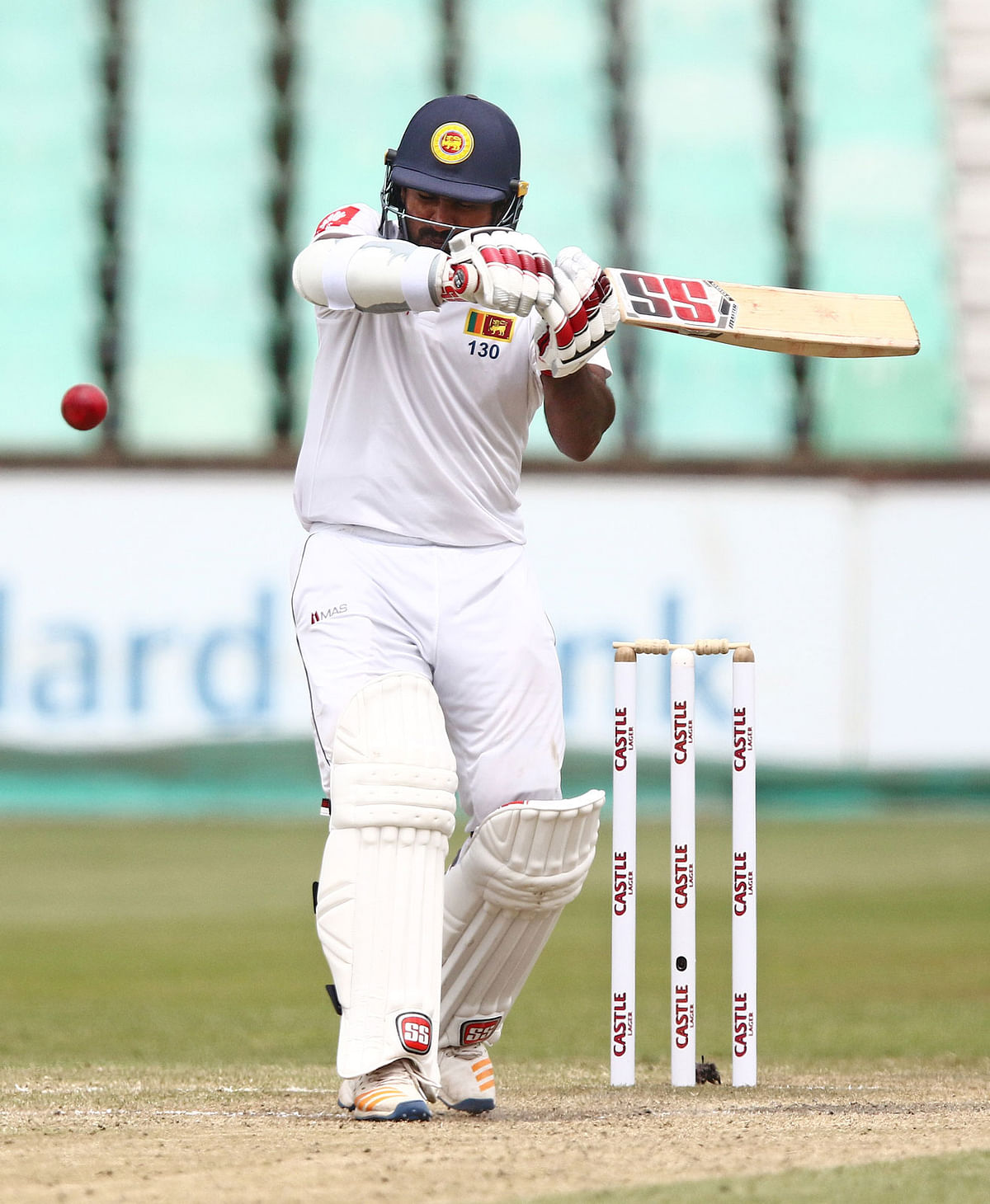 Sri Lankas Kusal Perera bats during the fourth day of the first Cricket Test between South Africa and Sri Lanka at the Kingsmead Stadium in Durban on 16 February, 2019. Photo: AFP