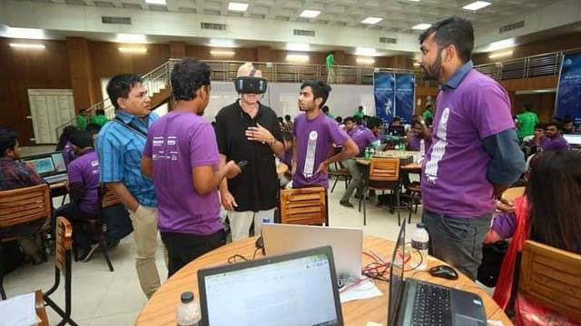 A team of Shahjalal University of Science and Technology wins NASA`s 2018 International Space Apps Challenge. Photo: Prothom Alo