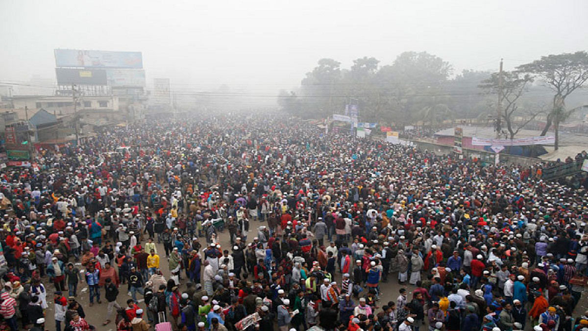 People attend the Biswa Ijtema. UNB File Photo