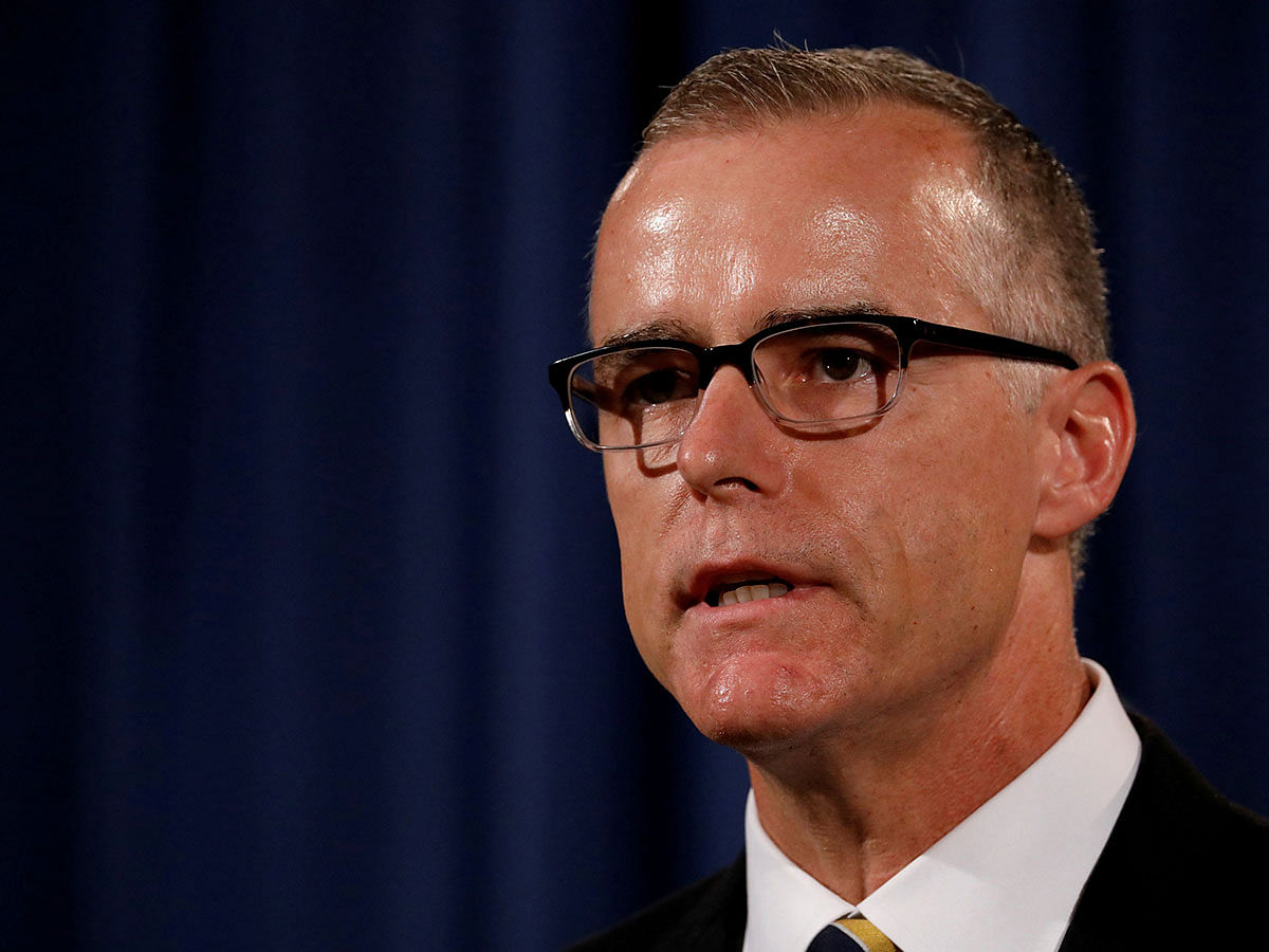 Acting FBI director Andrew McCabe announces the results of the national health care fraud takedown during a news conference at the justice department in Washington, US, 13 July 2017. Photo: Reuters