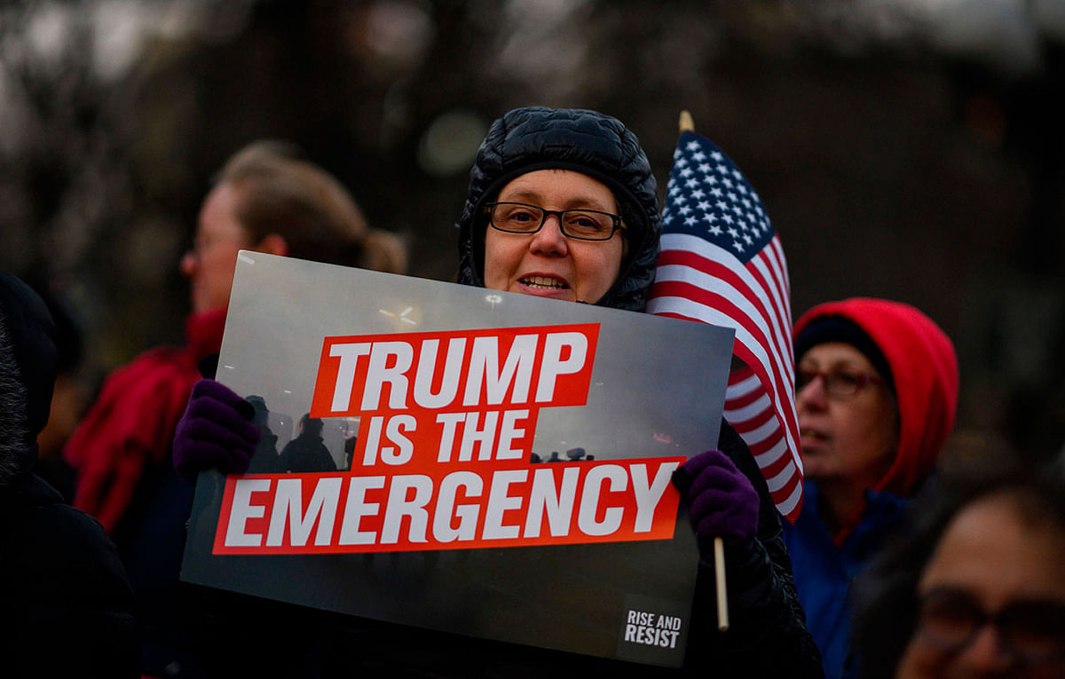 Demonstrators participate in a President`s Day protest against US President Donald Trump immigration policy at the Union Square on 18 February 2019 in New York City. Photo: AFP