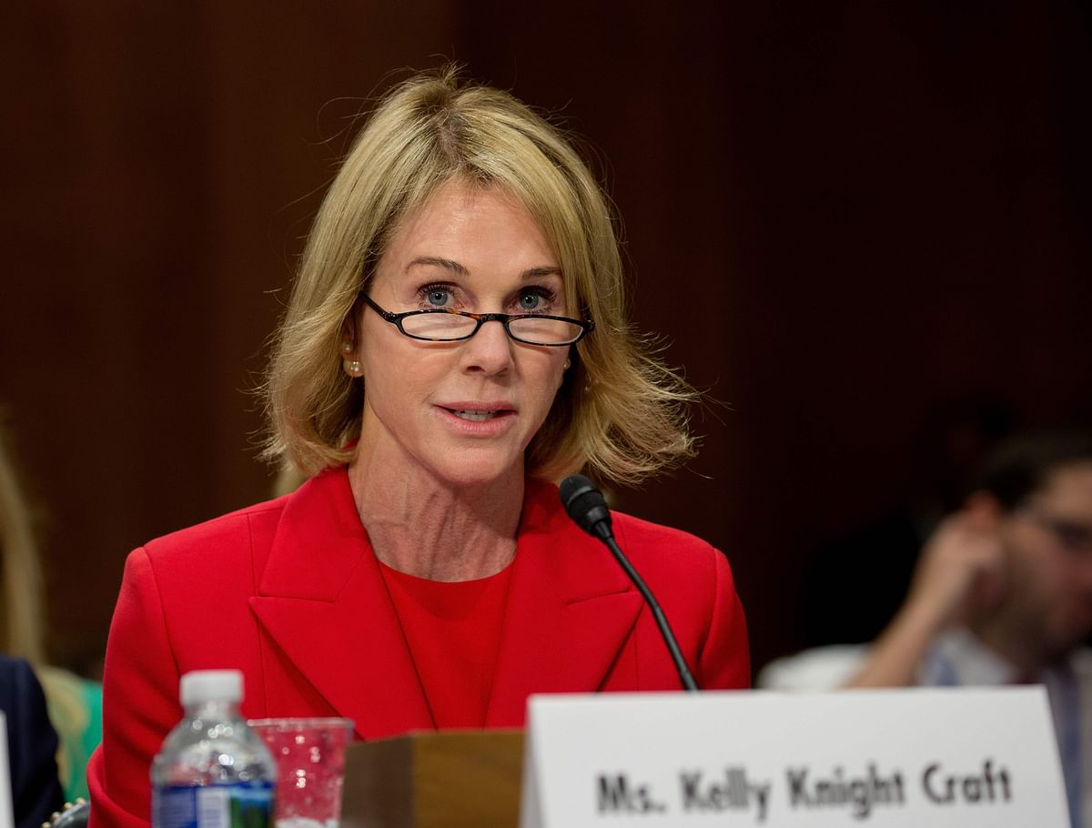 In this file photo taken on 19 July 2017, US ambassador to Canada nominee Kelly Craft on Capitol Hill in Washington, DC. President Donald Trump said Friday, 22 February 2019 he is nominating Kelly Knight Craft, his envoy to Canada, to be the next US ambassador to the United Nations and succeed Nikki Haley. Photo: AFP