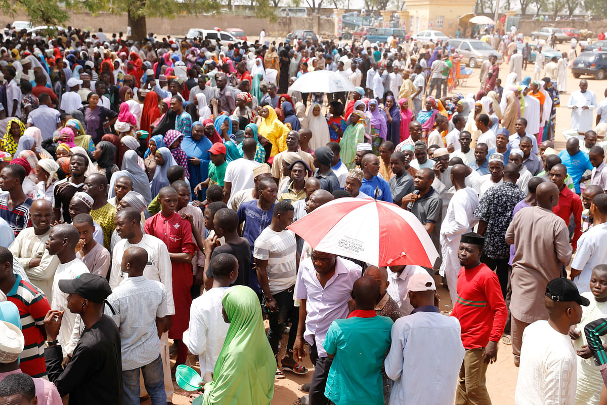 People queue during Nigeria`s presidential election at Capital School polling unit, in Yola, Adamawa State, Nigeria on 23 February 2019. Photo: Reuters