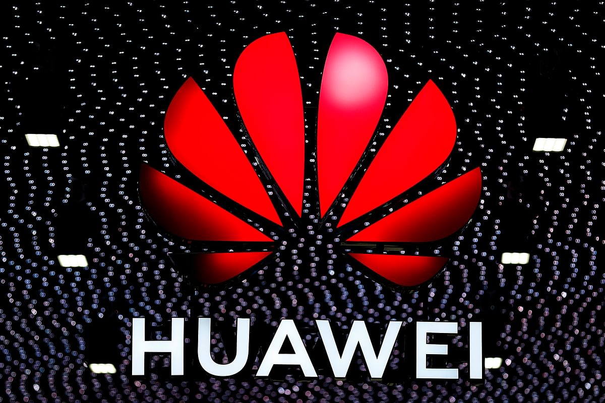 The Huawei logo is displayed. Photo: AFP