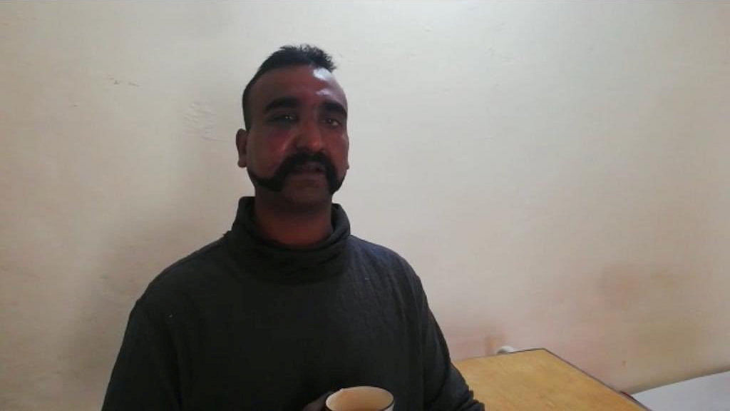 Indian pilot Wing Commander Abhi Nandan captured by Pakistan is seen in this handout photo released on 27 February 2019. Photo: Reuters