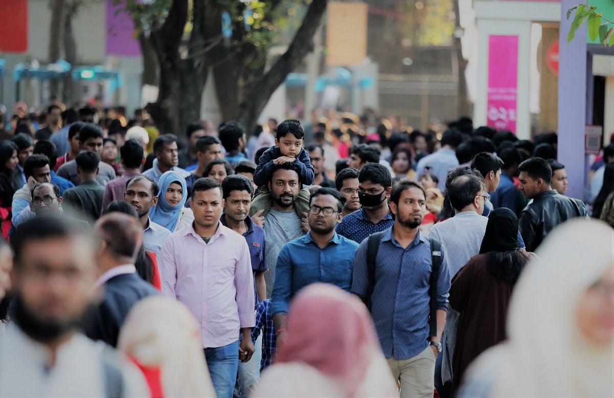A section of the visitors at the Amar Ekushey Grantha Mela (book fair) on the closing day on 2 March in Suhrawardy Udyan in Dhaka. Photo: Sabina Yesmin