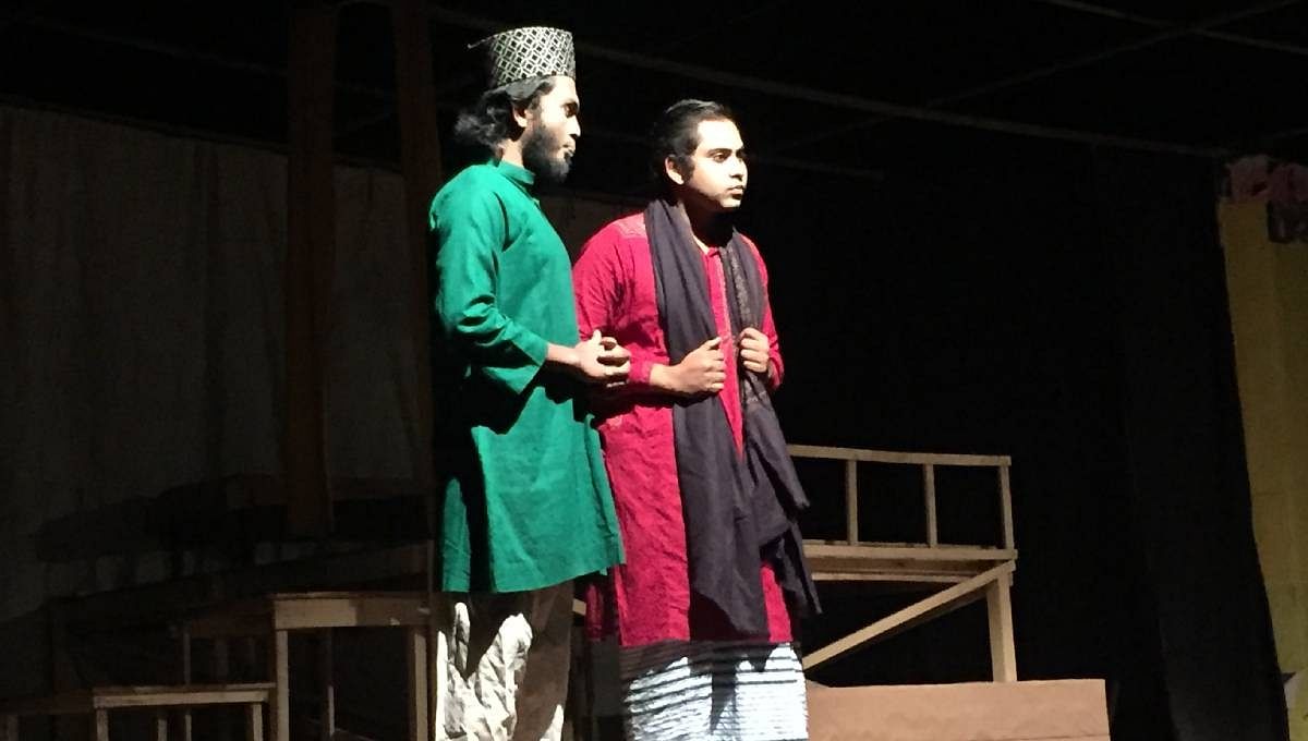 Jahangirnagar Theatre Troupe (Auditorium) staged ‘Chilekothar Sepai’ in the sixth day of the ongoing Drama Fest at Selim Al Deen Muktamancho on its campus on Saturday, 2 Mar 2019. Photo: UNB