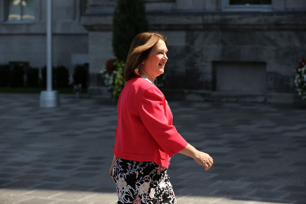 In this file photo taken on 28 August 2017 Jane Philpott arrives at Rideau Hall in Ottawa, Ontario, where prime minister Justin Trudeau is expected to announce changes to his cabinet. Photo: AFP