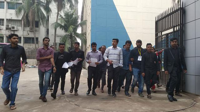 Outsiders take part in the electioneering of Bangladesh Chhatra League on the campus. Photo: Prothom Alo