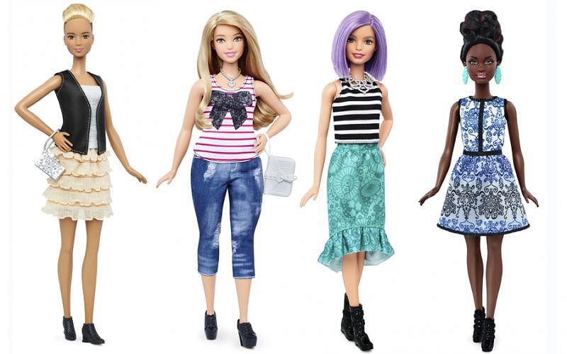 New Barbie doll body shapes of tall (L), curvy (2nd L) and petite (R) are seen next to the traditional Barbie (2nd R) in this combination of photos released by Mattel on 28 January 2016. Reuters File Photo