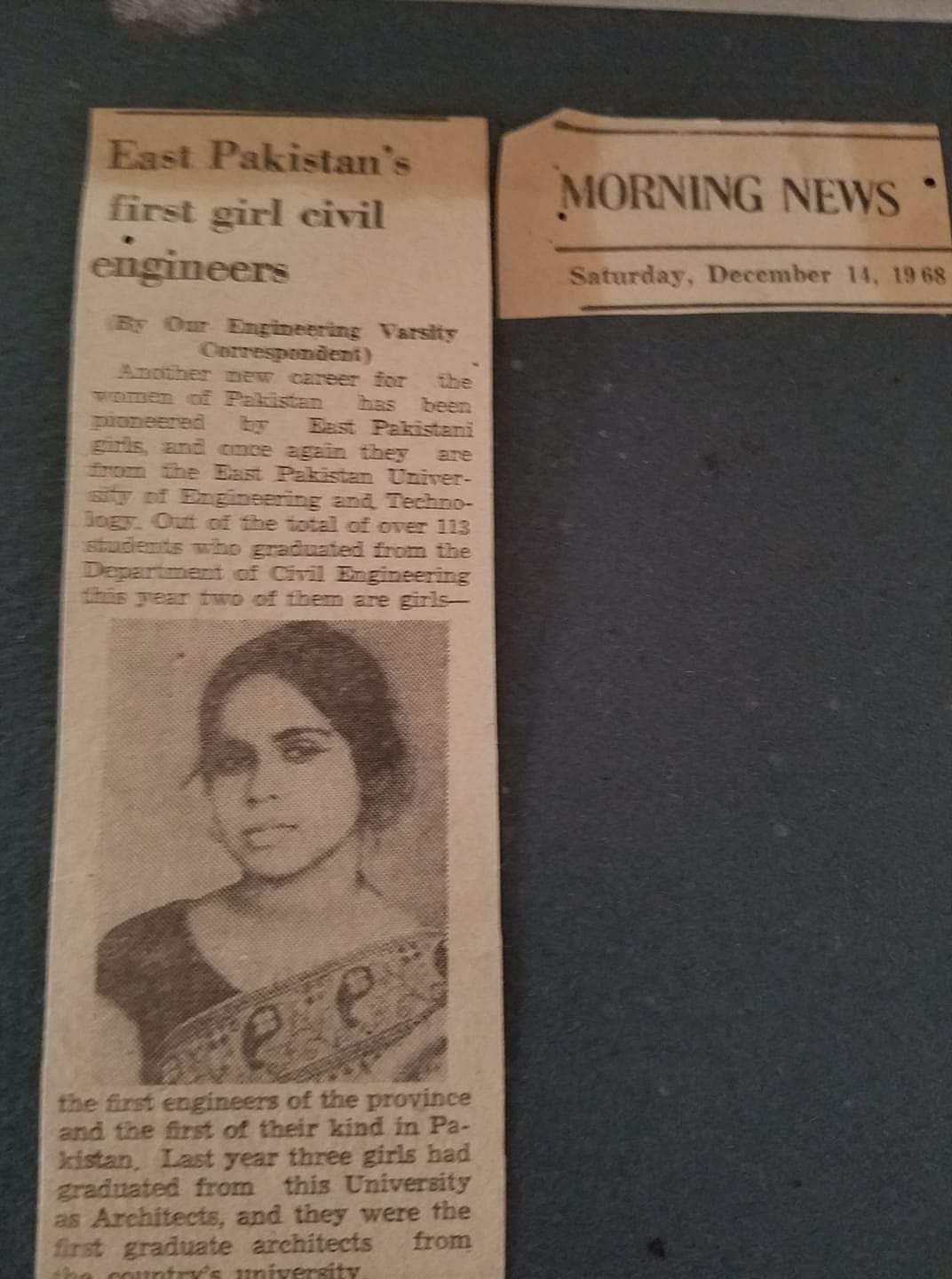 A photo of Morning News paper page shows Khaleda Shahriar with her achievement. Photo: Galib Ashraf