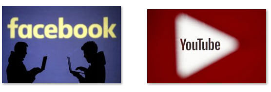 Logos of Facebook and YouTube. Photo: Reuters