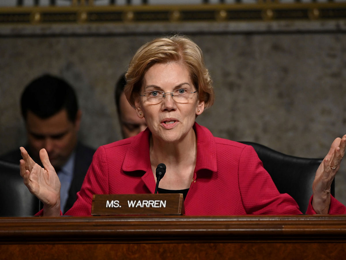 Senator Elizabeth Warren (D-MA) questions panelists testifying before Senate Armed Services subcommittees on the Military Housing Privatisation Initiative in Washington, US on 13 February 2019. Reuters File Photo