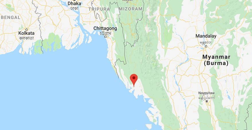 Location of Ponnagyun, Myanmar. Photo: A screen grab of Google Map