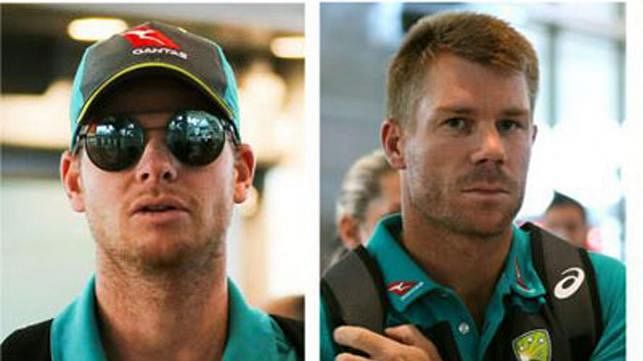 David Warner and Steve Smith. File photo