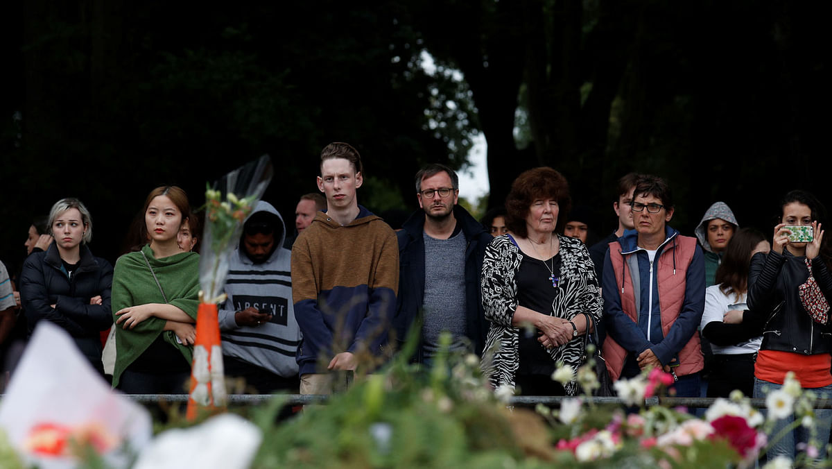 People pay their respects at a memorial site for victims of the mosque shootings in Christchurch, New Zealand, on 17 March 2019. Photo: Reuters