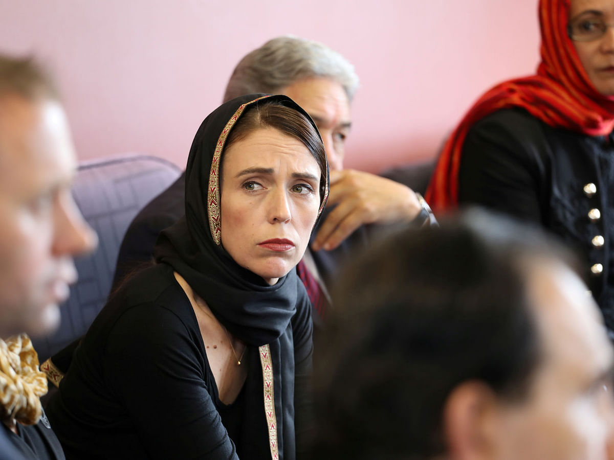 New Zealand prime minister Jacinda Ardern meets representatives of the Muslim community at Canterbury refugee centre in Christchurch, New Zealand 16 March, 2019. Photo: Reuters