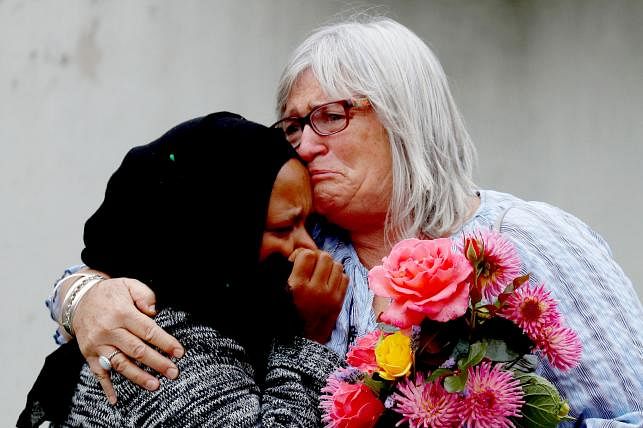 Students attend a vigil in Christchurch on 18 March 2019, three days after a shooting incident at two mosques in the city. Photo: AFP