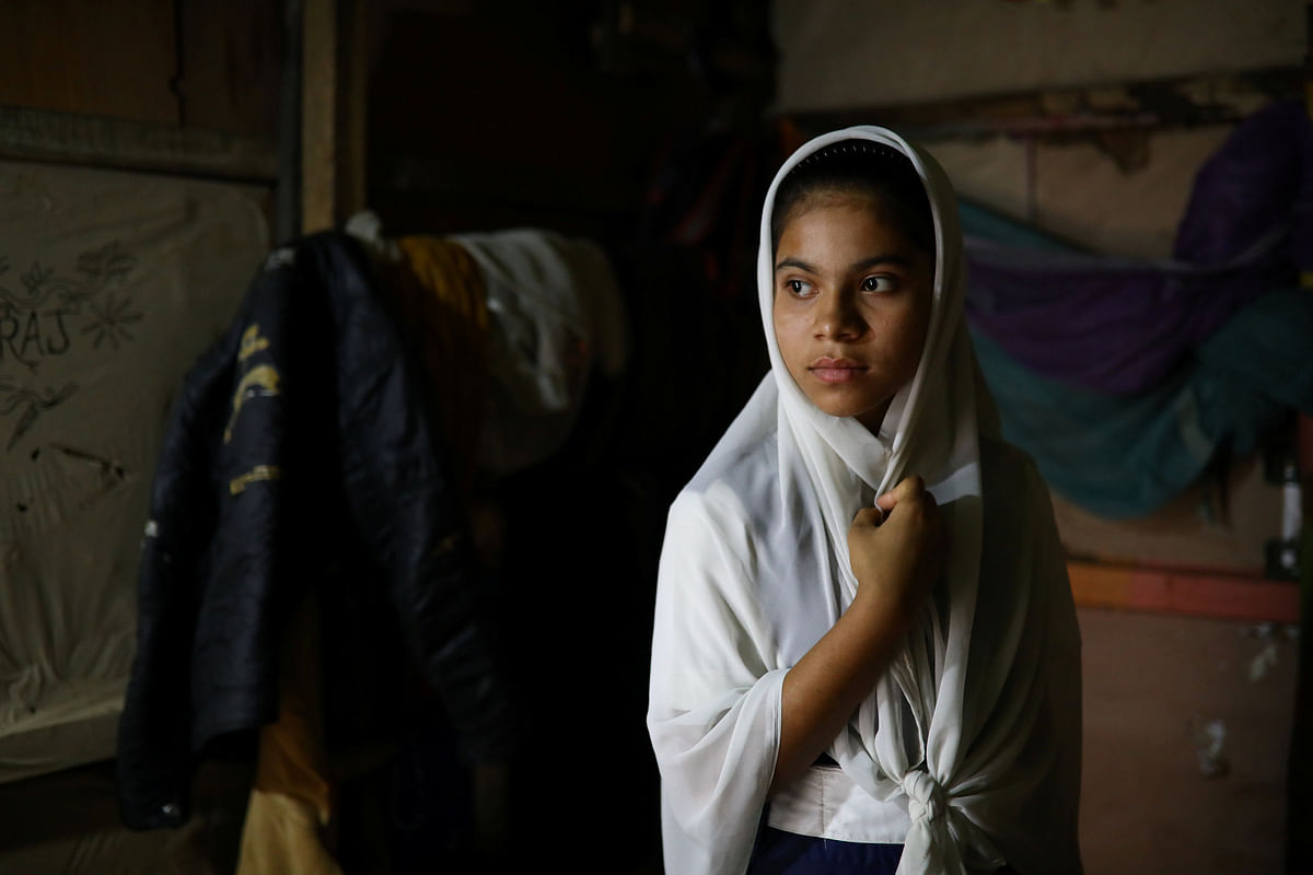 Yasmin, a Rohingya girl who was expelled from Leda High School for being a Rohingya, poses for a picture in Leda camp in Teknaf, Bangladesh, 5 March, 2019. Photo: Reuters