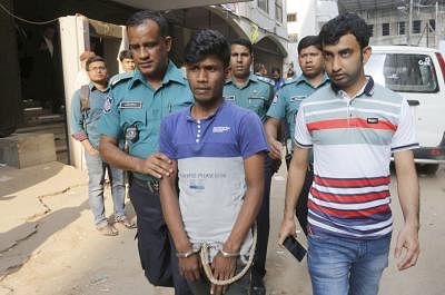 Suprovat Paribahan' bus driver Sirajul Islam has been arrested in connection with the death of Bangladesh University of Professionals (BUP) student Abrar in a road accident. He is produced before the Dhaka metropolitan magistrate court on 20 March. Photo: Hasan Raza