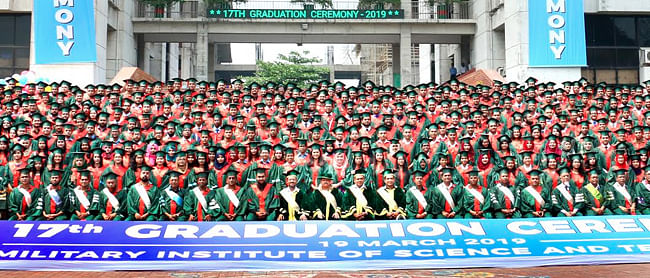 The 17th graduation ceremony of Military Institute of Science and Technology (MIST) is held at Mirpur Cantonment in Dhaka. Photo: BSS
