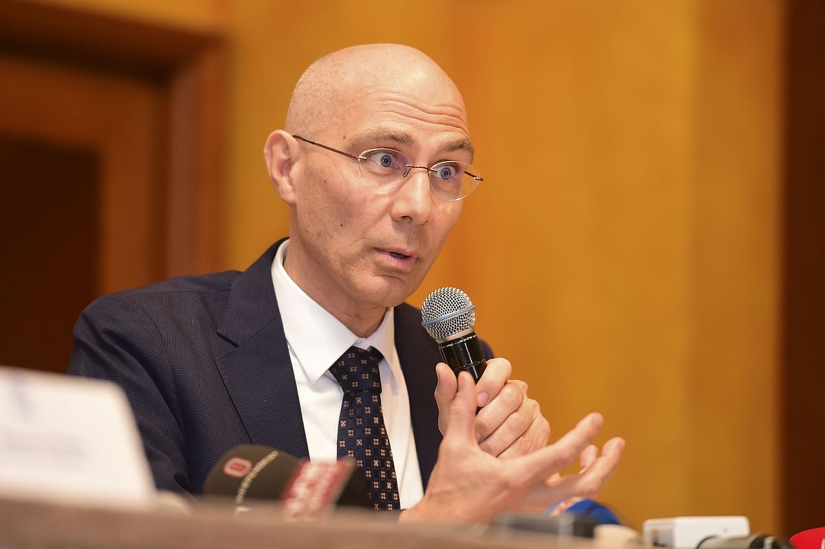 Assistant high commissioner for protection UNHCR, Volker Turk, speaks during a press conference in Dhaka on 21 March 2019. Photo: AFP