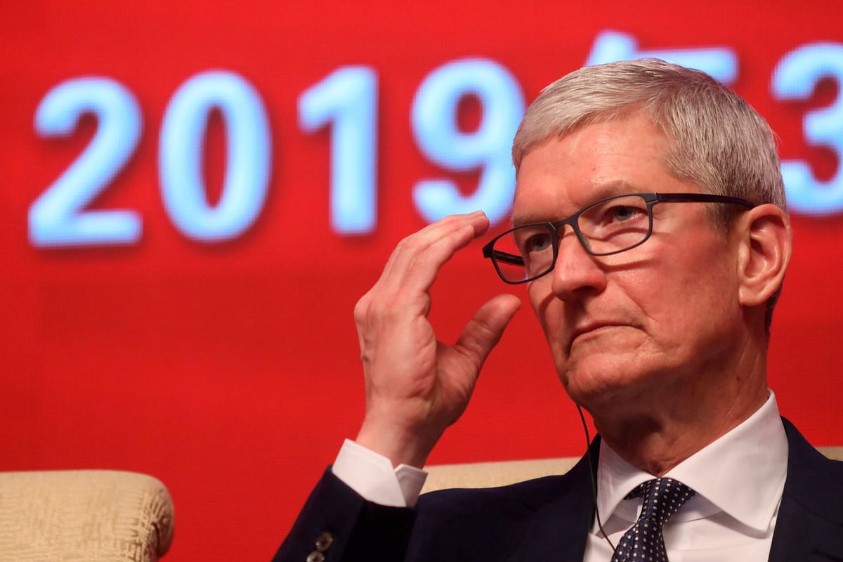 Apple CEO Tim Cook attends the Economic Summit held for the China Development Forum in Beijing on 23 March 2019. Photo: AFP