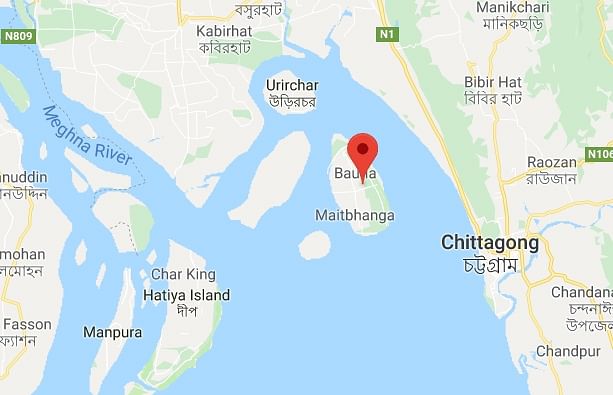 Map of Sandwip island in Chattogram. Photo: Google screen-grab