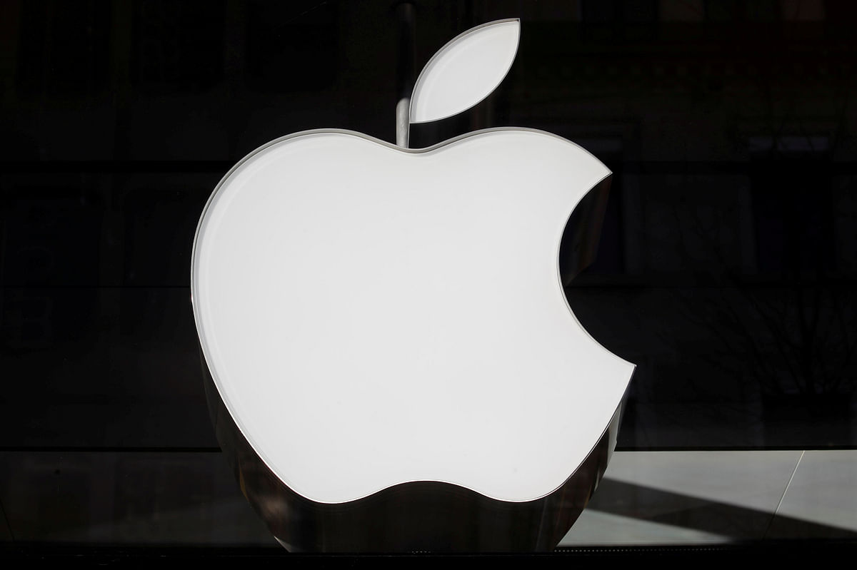 The logo of Apple is seen at a store in Zurich, Switzerland on 3 January. AFP File Photo