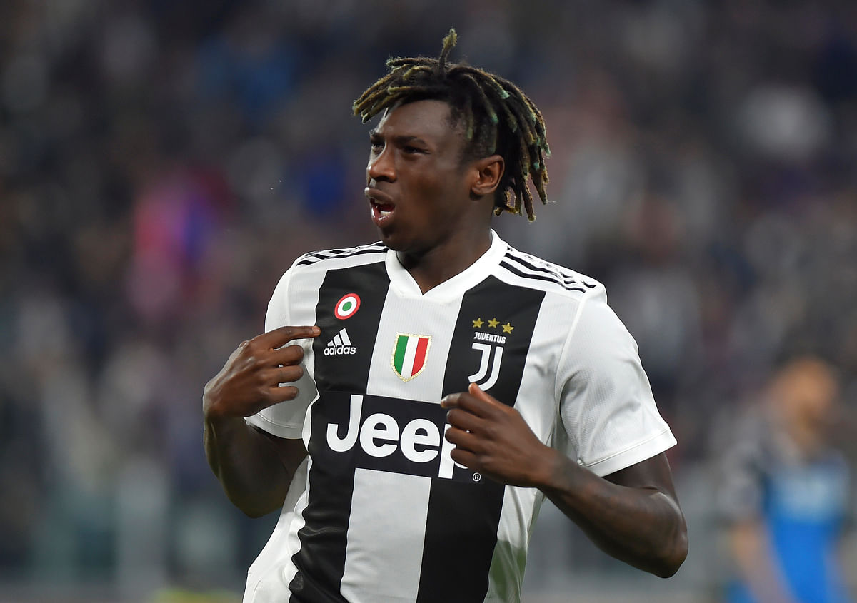 Juventus` Moise Kean celebrates scoring their first goal in a Serie A match against Empoli at Allianz Stadium, Turin, Italy on 30 March 2019. Photo: Reuters