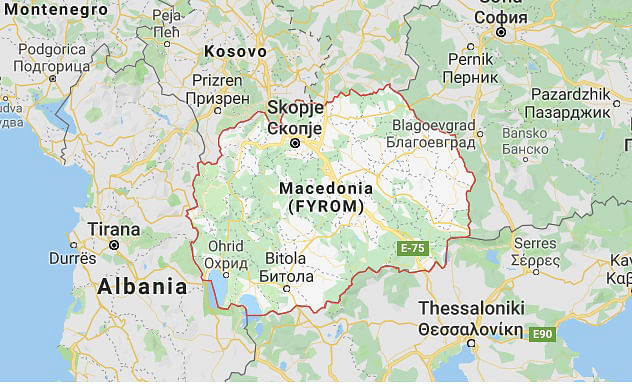 Map of Macedonia. Photo: Google map screen-grab