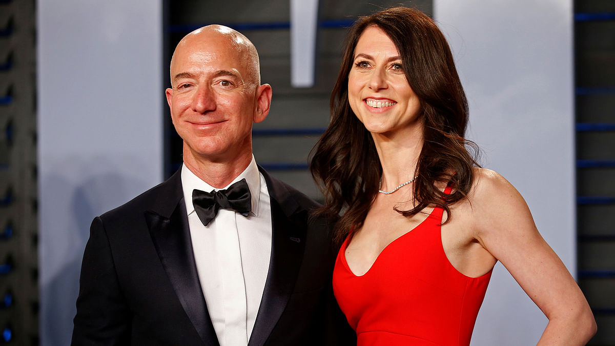 Amazon CEO Jeff Bezos and MacKenzie Bezos. Photo: Reuters