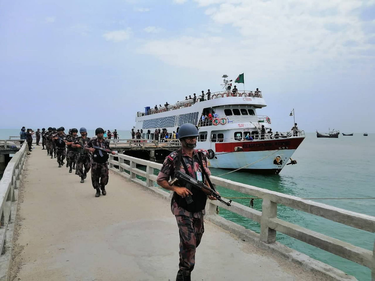 BGB members are deployed at Saint Martin’s Island in Teknaf upazila of Coxs Bazar. Photo UNB