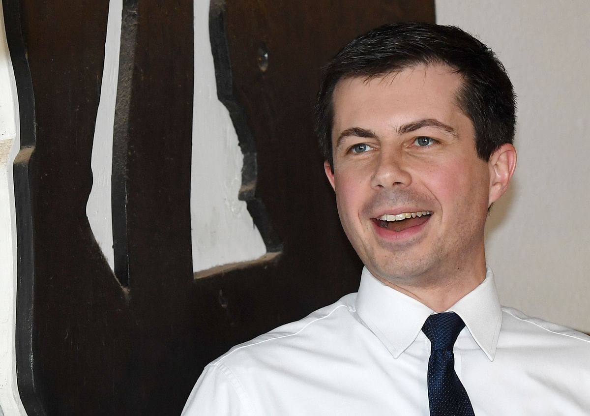 South Bend, Indiana mayor Pete Buttigieg speaks during a meet-and-greet at Madhouse Coffee on 8 April in Las Vegas, Nevada. Photo:AFP