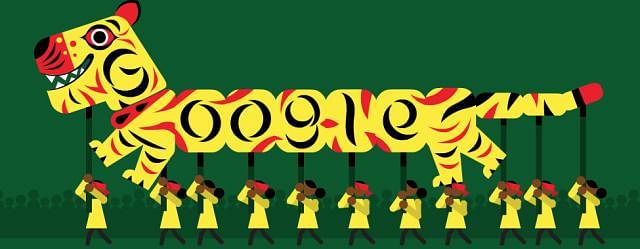 Google Doodle celebrating Pahela Baishakh. Photo: A Screen grab of Google Home Page
