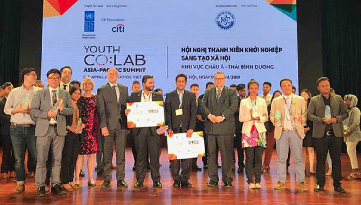 Seven winning teams across Asia Pacific were recognised at the Youth Co:Lab Regional Social Innovation Challenge co-organised By UNDP and Citi Foundation. Photo: UNB