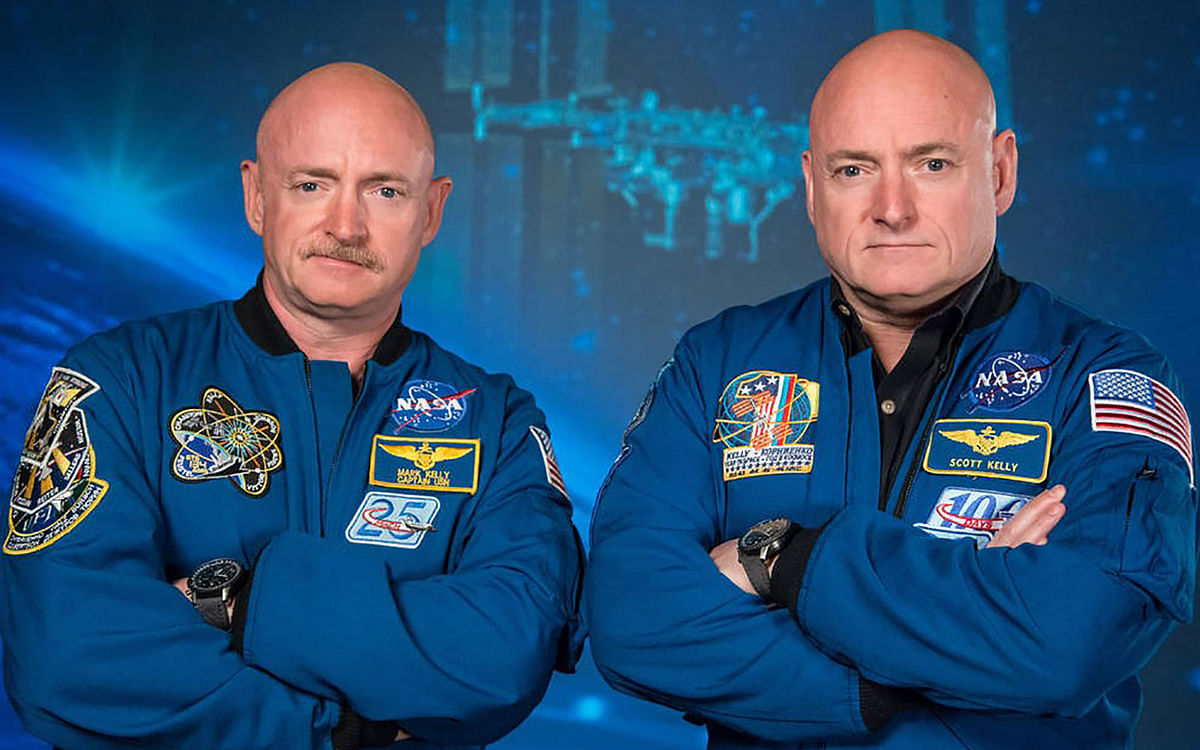 Recent photo released by NASA shows former astronaut Scott Kelly (R), who was the Expedition 45/46 commander during his one-year mission aboard the International Space Station, along with his twin brother, former astronaut Mark Kelly (L). Photo: AFP